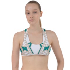 Abstract Pattern Geometric Backgrounds   Criss Cross Racerback Sports Bra by Eskimos