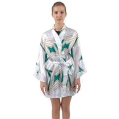 Abstract Pattern Geometric Backgrounds   Long Sleeve Satin Kimono by Eskimos