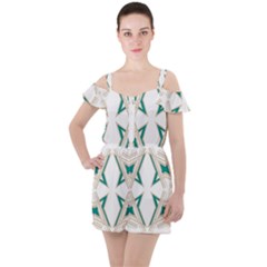 Abstract Pattern Geometric Backgrounds   Ruffle Cut Out Chiffon Playsuit by Eskimos