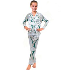 Abstract Pattern Geometric Backgrounds   Kid s Satin Long Sleeve Pajamas Set by Eskimos