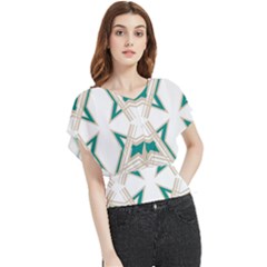 Abstract Pattern Geometric Backgrounds   Butterfly Chiffon Blouse