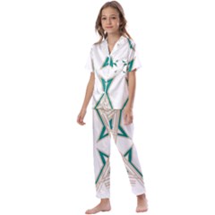 Abstract Pattern Geometric Backgrounds   Kids  Satin Short Sleeve Pajamas Set