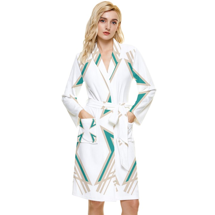 Abstract pattern geometric backgrounds   Long Sleeve Velour Robe