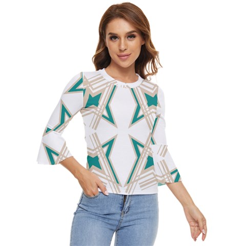 Abstract Pattern Geometric Backgrounds   Bell Sleeve Top by Eskimos