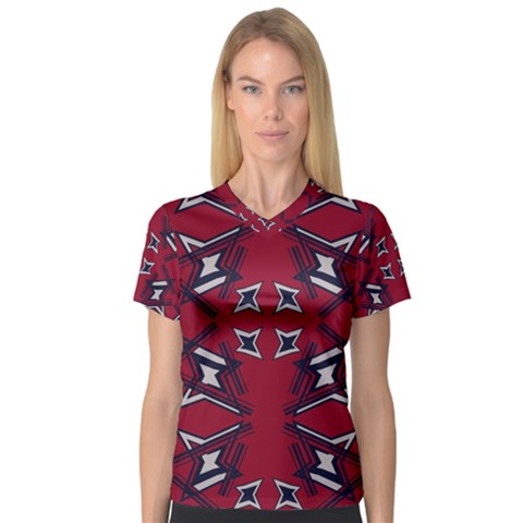 Abstract Pattern Geometric Backgrounds   V-neck Sport Mesh Tee by Eskimos