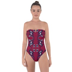 Abstract Pattern Geometric Backgrounds   Tie Back One Piece Swimsuit by Eskimos