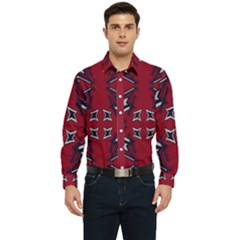 Abstract Pattern Geometric Backgrounds   Men s Long Sleeve  Shirt by Eskimos