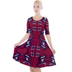 Abstract Pattern Geometric Backgrounds   Quarter Sleeve A-line Dress by Eskimos