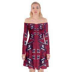 Abstract Pattern Geometric Backgrounds   Off Shoulder Skater Dress by Eskimos