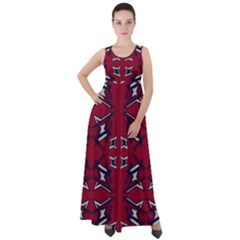 Abstract Pattern Geometric Backgrounds   Empire Waist Velour Maxi Dress