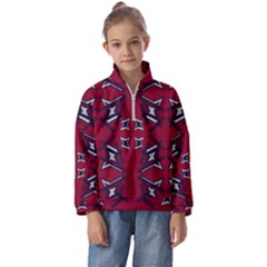 Abstract Pattern Geometric Backgrounds   Kids  Half Zip Hoodie