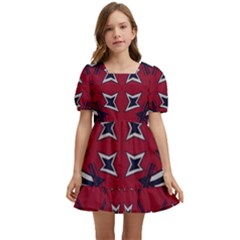 Abstract Pattern Geometric Backgrounds   Kids  Short Sleeve Dolly Dress