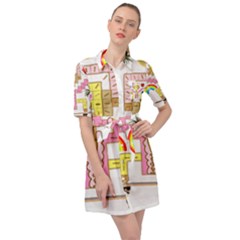 Music And Other Stuff Belted Shirt Dress by bfvrp