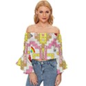 Music and Other Stuff Off Shoulder Flutter Bell Sleeve Top View1