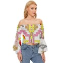 Music and Other Stuff Off Shoulder Flutter Bell Sleeve Top View3