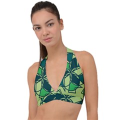 Abstract Pattern Geometric Backgrounds   Halter Plunge Bikini Top by Eskimos