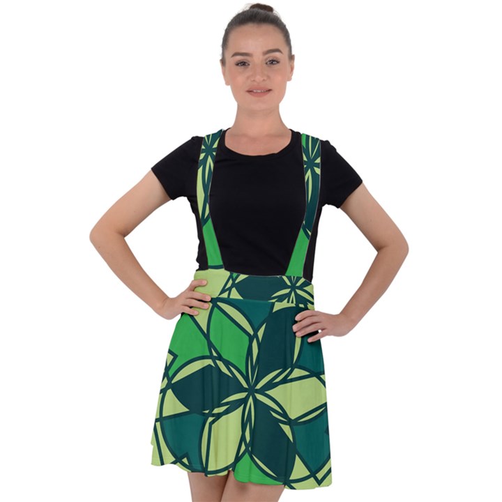 Abstract pattern geometric backgrounds   Velvet Suspender Skater Skirt