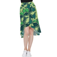 Abstract Pattern Geometric Backgrounds   Frill Hi Low Chiffon Skirt