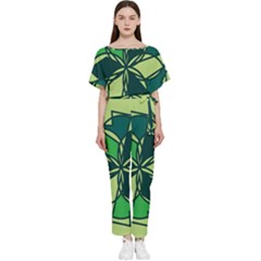 Abstract Pattern Geometric Backgrounds   Batwing Lightweight Chiffon Jumpsuit by Eskimos