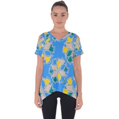 Abstract Pattern Geometric Backgrounds   Cut Out Side Drop Tee by Eskimos