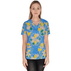 Abstract Pattern Geometric Backgrounds   Women s V-neck Scrub Top by Eskimos