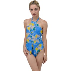 Abstract Pattern Geometric Backgrounds   Go With The Flow One Piece Swimsuit by Eskimos