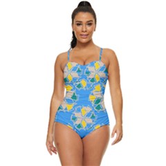 Abstract Pattern Geometric Backgrounds   Retro Full Coverage Swimsuit by Eskimos