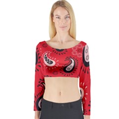 Floral Pattern Paisley Style Paisley Print   Long Sleeve Crop Top by Eskimos