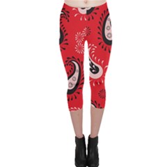 Floral Pattern Paisley Style Paisley Print   Capri Leggings  by Eskimos