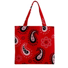 Floral Pattern Paisley Style Paisley Print   Zipper Grocery Tote Bag by Eskimos