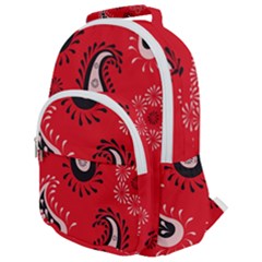 Floral Pattern Paisley Style Paisley Print   Rounded Multi Pocket Backpack by Eskimos