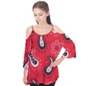 Floral pattern paisley style Paisley print.  Flutter Sleeve Tee  View1