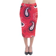 Floral Pattern Paisley Style Paisley Print   Velvet Midi Pencil Skirt by Eskimos