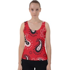 Floral Pattern Paisley Style Paisley Print   Velvet Tank Top by Eskimos