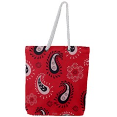 Floral Pattern Paisley Style Paisley Print   Full Print Rope Handle Tote (large) by Eskimos