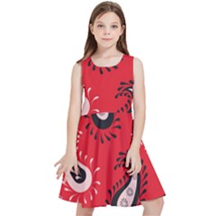 Floral Pattern Paisley Style Paisley Print   Kids  Skater Dress by Eskimos