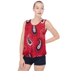 Floral Pattern Paisley Style Paisley Print   Bubble Hem Chiffon Tank Top by Eskimos