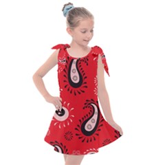 Floral Pattern Paisley Style Paisley Print   Kids  Tie Up Tunic Dress by Eskimos