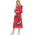 Floral pattern paisley style Paisley print.  Double Cuff Midi Dress View2