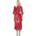 Floral pattern paisley style Paisley print.  Double Cuff Midi Dress View4