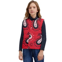 Floral Pattern Paisley Style Paisley Print   Kid s Short Button Up Puffer Vest	 by Eskimos