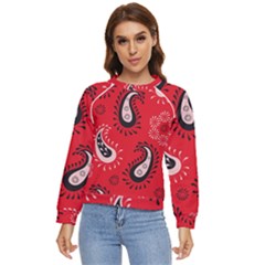 Floral Pattern Paisley Style Paisley Print   Women s Long Sleeve Raglan Tee