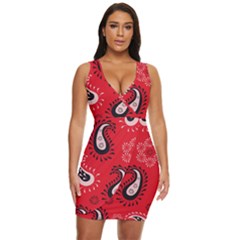 Floral Pattern Paisley Style Paisley Print   Draped Bodycon Dress