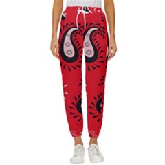 Floral Pattern Paisley Style Paisley Print   Cropped Drawstring Pants