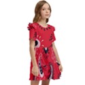 Floral pattern paisley style Paisley print.  Kids  Frilly Sleeves Pocket Dress View2