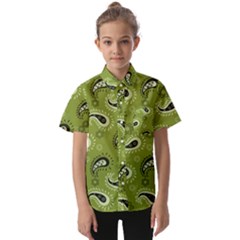 Floral Pattern Paisley Style Paisley Print   Kids  Short Sleeve Shirt by Eskimos