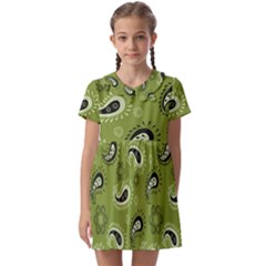 Floral Pattern Paisley Style Paisley Print   Kids  Asymmetric Collar Dress by Eskimos