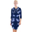 Floral pattern paisley style Paisley print.  Quarter Sleeve Hood Bodycon Dress View1