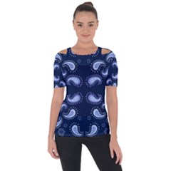 Floral Pattern Paisley Style Paisley Print   Shoulder Cut Out Short Sleeve Top by Eskimos