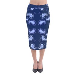 Floral Pattern Paisley Style Paisley Print   Velvet Midi Pencil Skirt by Eskimos